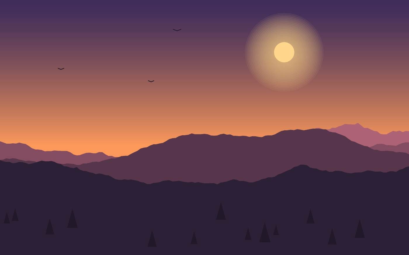 Ilustração de uma paisagem